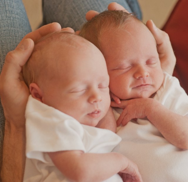 Twins born at Parker Adventist Hospital and later adopted because of the Family to Family Adoption Support program.